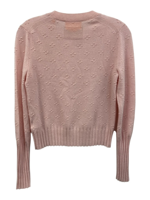 Guest in Residence Size XS Light Pink Cashmere Long Sleeve Textured Sweater Light Pink / XS