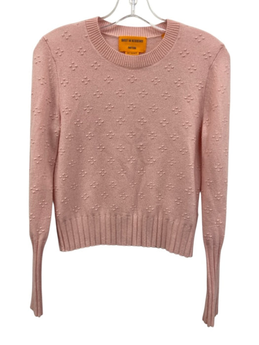 Guest in Residence Size XS Light Pink Cashmere Long Sleeve Textured Sweater Light Pink / XS