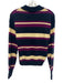 Guest in Residence Size XS Navy Blue, Purple, Ivory Cashmere Long Sleeve Sweater Navy Blue, Purple, Ivory / XS
