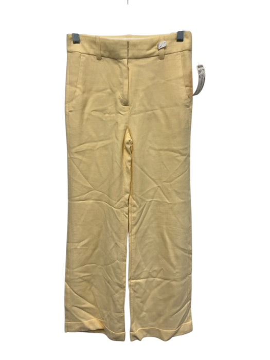 J Crew Size 00P Light Yellow Viscose Zip Fly High Rise Wide Leg Pants Light Yellow / 00P