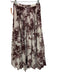 Erdem Size 4 Burgundy Red & White Polyester Pleated Botanical Print Maxi Skirt Burgundy Red & White / 4