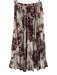 Erdem Size 4 Burgundy Red & White Polyester Pleated Botanical Print Maxi Skirt Burgundy Red & White / 4