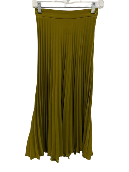 MM6 Maison Margiela Size 36 Split Pea Green Polyester Pleated Side Zip Skirt Split Pea Green / 36
