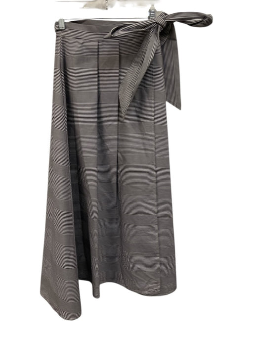 Ann Mashburn Size XS Blue & White Cotton Stripe Wrap Waist tie Midi Skirt Blue & White / XS