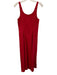 Adam Lippes Size 0 Red Viscose Sleeveless Stitch Detail Scoop Neck Maxi Dress Red / 0