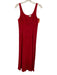 Adam Lippes Size 0 Red Viscose Sleeveless Stitch Detail Scoop Neck Maxi Dress Red / 0