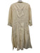 Three Graces Size 6 Cream Cotton Long Sleeve 1/2 Button Elastic Cuff Maxi Dress Cream / 6