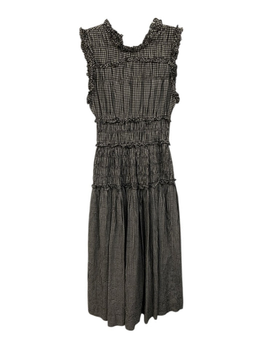 Doen Size XS Black & Cream Organic Cotton Sleeveless Gingham Check Maxi Dress Black & Cream / XS