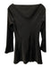 Reformation Size XS Black Satin Long Flare Sleeve Cowl Neck Wide Neck Mini Dress Black / XS