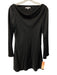 Reformation Size XS Black Satin Long Flare Sleeve Cowl Neck Wide Neck Mini Dress Black / XS