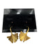 Gold Tone Metal Ginkgo Leaves Hook Earrings Gold Tone