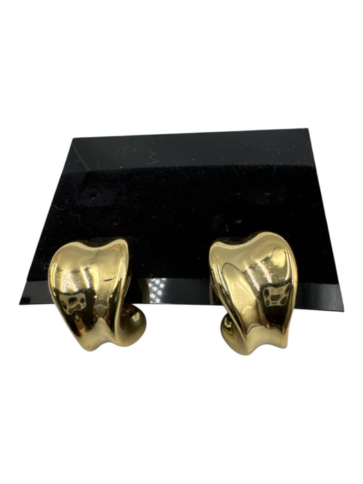 Jenny Bird Gold Tone Metal Post Back Puffy Earrings Gold Tone