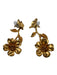 Oscar de la Renta Gold Tone Metal Post Back Flower Drop Earrings Gold Tone