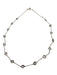Gold Tone 925 Sterling Silver Crystal Spaced Beads Circle Clasp Necklace Gold Tone