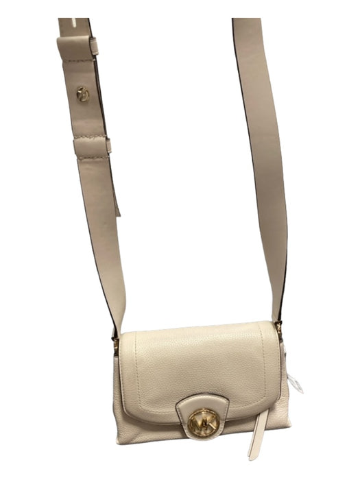 Michael Kors Ivory Leather Pebbled Gold Hardware Shoulder & Crossbody Strap Bag Ivory / Small