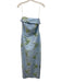 Lula Kate Size 4 Blue, Green, White Sleeveless Floral Midi Fold Over Dress Blue, Green, White / 4