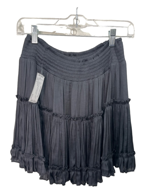 Reset Size L Black Polyester Elastic Waist smocked Ruffle Skirt Black / L