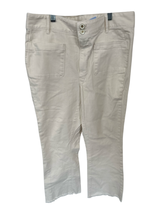 Spartina Size 12 Cream Cotton Denim Front Pockets Straight Leg Jeans Cream / 12