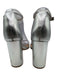 Schutz Shoe Size 6 Silver leather sole Toe Strap Ankle Strap Block Heel Pumps Silver / 6