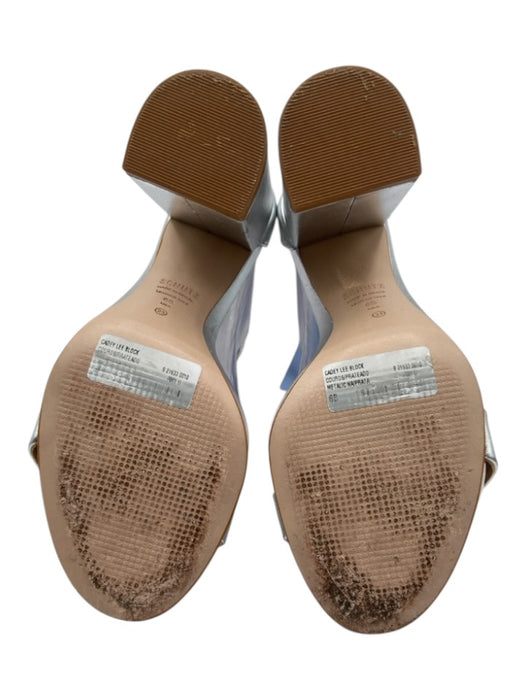 Schutz Shoe Size 6 Silver leather sole Toe Strap Ankle Strap Block Heel Pumps Silver / 6