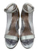 Schutz Shoe Size 6 Silver leather sole Toe Strap Ankle Strap Block Heel Pumps Silver / 6