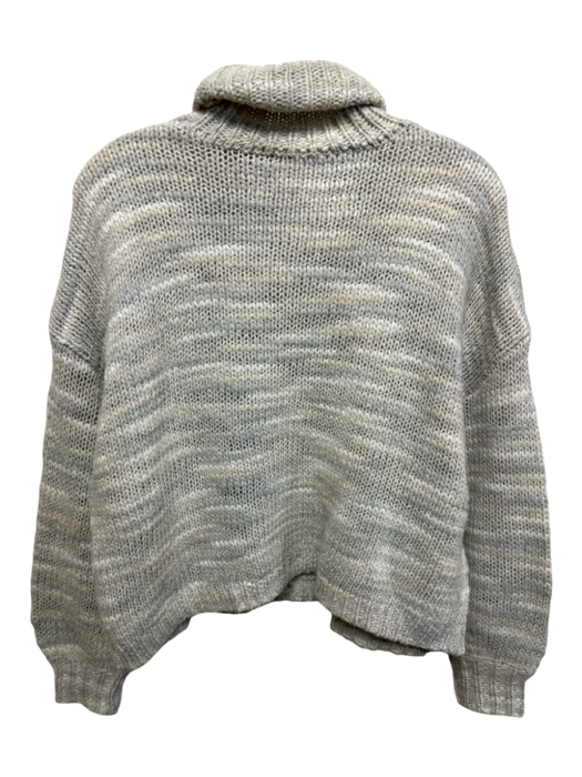 Cinq a Sept Size XS Beige, White, Gray Wool Blend Long Sleeve Striped Sweater Beige, White, Gray / XS
