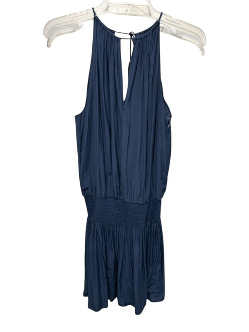 Ramy Brook Size S Slate Blue Polyester Sleeveless Tie Back Smocked Waist Dress Slate Blue / S