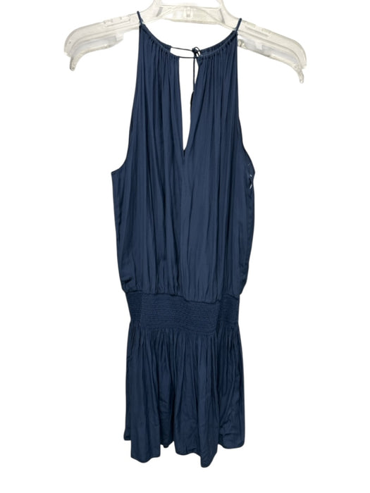 Ramy Brook Size S Slate Blue Polyester Sleeveless Tie Back Smocked Waist Dress Slate Blue / S