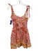 Olivaceous Size M Cream White & Red Cotton Botanical Tie Shoulder Gathered Dress Cream White & Red / M