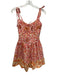 Olivaceous Size M Cream White & Red Cotton Botanical Tie Shoulder Gathered Dress Cream White & Red / M
