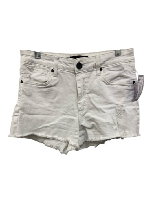 Kut From The Kloth Size 2 White Cotton Blend Denim Raw Hem Cutoff Shorts White / 2