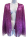 Rachel Zoe Size XS Purple Rayon Blend Metallic Thread Fringe Open Front Jacket Purple / XS