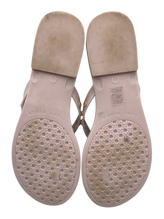 Tory Burch Shoe Size 7 Blush Beige Synthetic Upper Jelly Logo Detail Sandals Blush Beige / 7