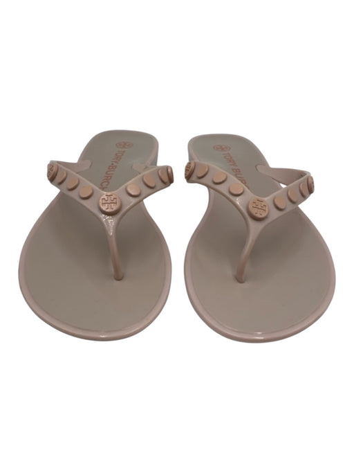 Tory Burch Shoe Size 7 Blush Beige Synthetic Upper Jelly Logo Detail Sandals Blush Beige / 7