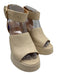 Paloma Barcelo Shoe Size 37 Beige Leather Upper Ankle Buckle Platform Sandals Beige / 37