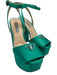Prada Shoe Size 36.5 Aqua Green Satin Upper Logo Plate Ankle Buckle Sandals Aqua Green / 36.5