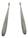 Nadri Silver Tone Metal Teardrop Rhinestone Pave Dangle Post Back Earrings Silver Tone