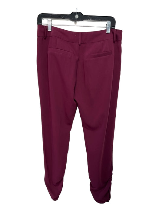 Parker Size 4 Merlot Purple Polyester Hook & Zip Cropped Ruched Pants Merlot Purple / 4