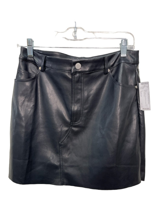 Fate Size Medium Black Polyurethane Button & Zip Mini Skirt Black / Medium