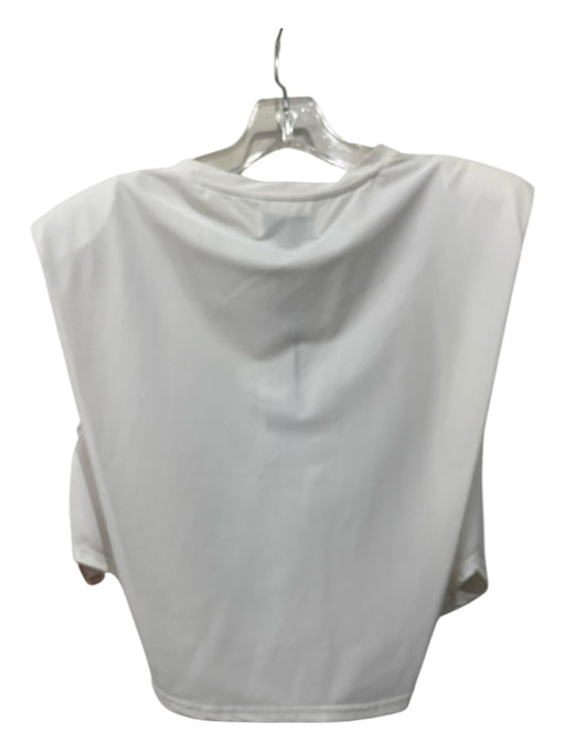 Beach Riot Size L White Nylon & Spandex Shoulder Pads Crop Cap Sleeve Top White / L