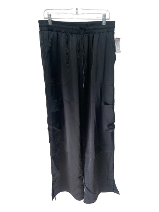 Beach Riot Size XL Black Polyester Satin Cargo Pockets Elastic Waist Pants Black / XL