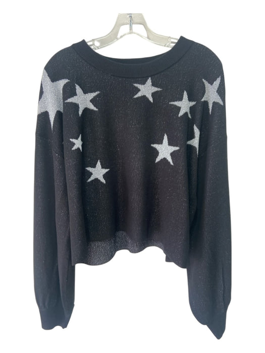 Beach Riot Size XL Black & Silver Acrylic & Polyester Crew Neck stars Sweater Black & Silver / XL