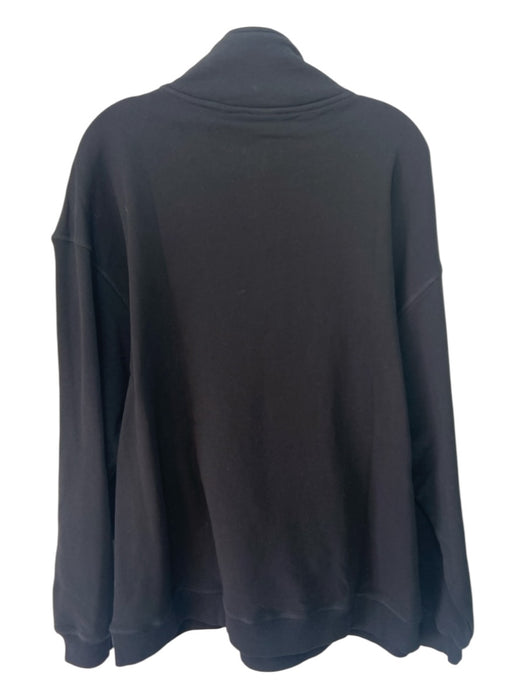 The Upside Size XXL Black Cotton Half Zip Long Sleeve Kangaroo Pocket Sweatshirt Black / XXL