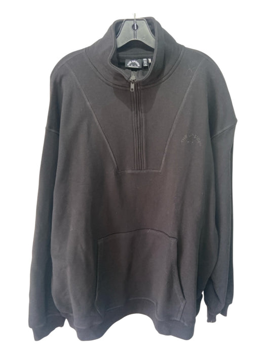 The Upside Size XXL Black Cotton Half Zip Long Sleeve Kangaroo Pocket Sweatshirt Black / XXL