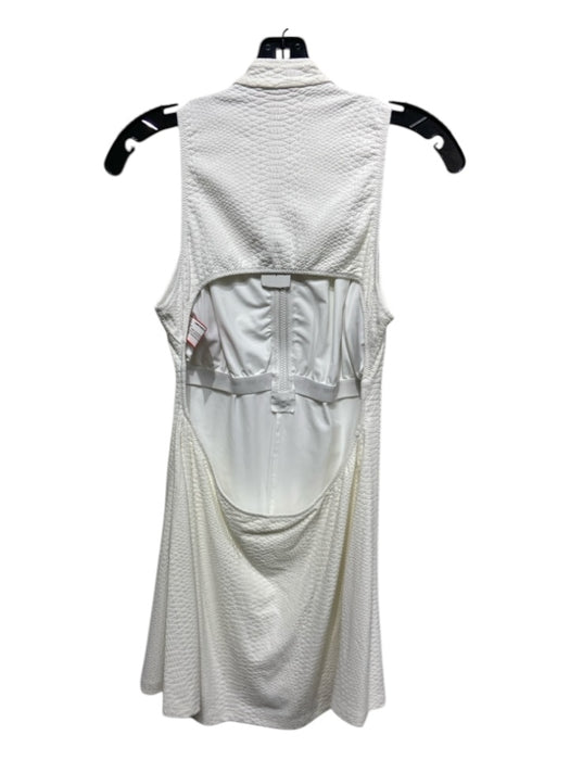 Gigi C Size L White Polyamide Blend Snake Embossed Open Back Zip Front Dress White / L