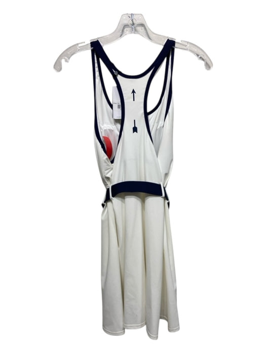 The Upside Size XL White & Navy Blue Polyamide Blend Trim Belted Skort Dress White & Navy Blue / XL