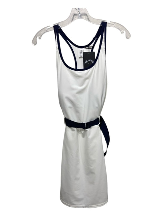 The Upside Size XL White & Navy Blue Polyamide Blend Trim Belted Skort Dress White & Navy Blue / XL