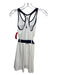 The Upside Size XXS White & Navy Blue Polyamide Blend Trim Belted Skort Dress White & Navy Blue / XXS