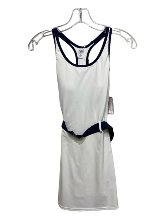 The Upside Size XXS White & Navy Blue Polyamide Blend Trim Belted Skort Dress White & Navy Blue / XXS