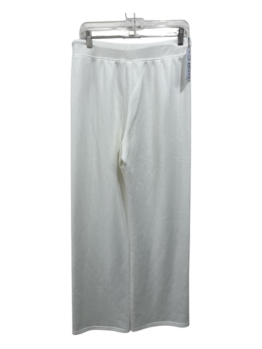 Gigi C Size L White Polyester & Cotton Fleece Lined Straight Wide Pants White / L